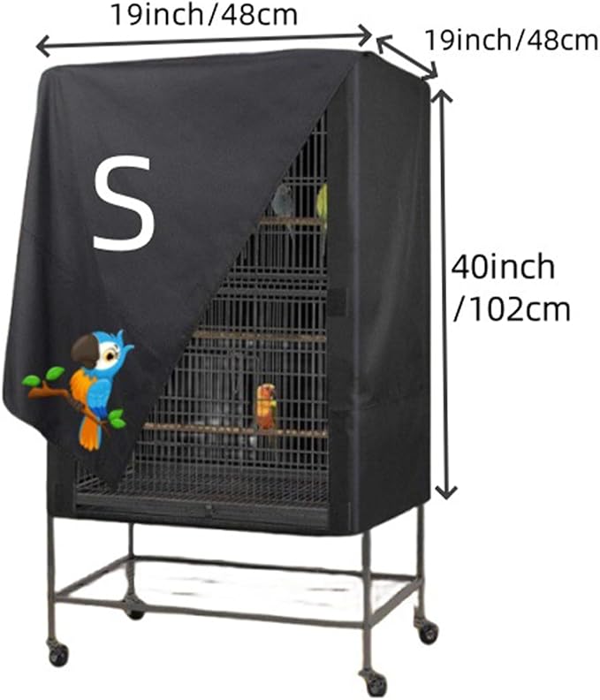 Bird Cage Cover,Pet Cage Cover,100% Shading Oxford Cloth, Bird Cages Covers, Sun Protection Breathable Waterproof Oxford Cloth Pet Covers for Cats Birds Small Animals, Machine