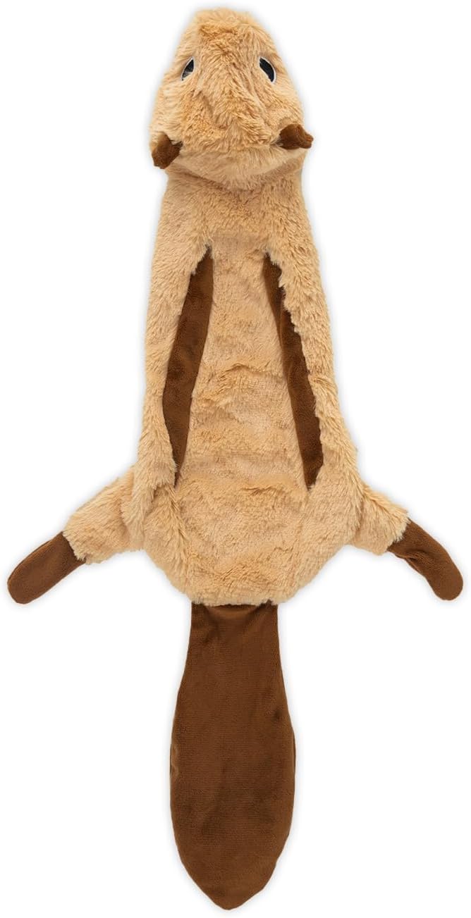 Best Pet Supplies Squeaky Dog Toys with Soft Durable Fabric for Small, Medium and Large Pets Interactive Toy for Indoor Play, Supports Active Biting and Play - Squirrel, Small