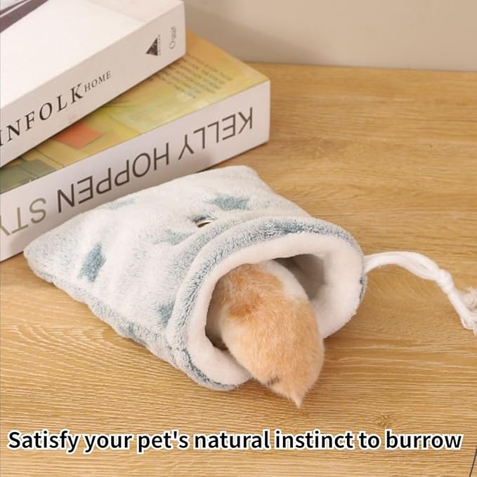 Sugar Glider Bonding Pouch Carrier, Small Animal Sleeping Pouch with Breathable Vent and Drawstring, Portable Travel Bag for Sugar Glider, Rat, Squirrel, Guinea Pig, Birds, Parrot (Light Gray)