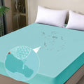 Waterproof Mattress Protector King, Fitted Sheet Style Breathable Mattress Cover with Deep Pocket Fits Up to 18'', Noiseless Bed Cover for Kids Adults Pets, Machine Washable (Cyan, 76'' X 80'')