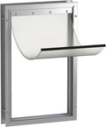 Hakuna Pets Deluxe Aluminum Pet, Cat and Dog Door with 2-Way Locking Panel for Screens, Doors and Walls up to 2.8" Thick, X-Large, Silver
