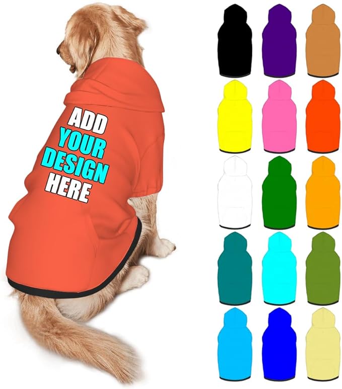 Custom Dog Clothes with Photo Name Logo Personalized Dog Sweaters for Small Medium Large Dogs Breathable Warm, Tomato, L