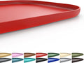 Silicone Pet Feeding Mat with Raised Edge for Food and Water, Dog Bowl Mats, Cat Bowls Placemat with High Lip for Floor Waterproof, Rubber Tray for Cats and Dogs 19 x 12 x0.7 Red