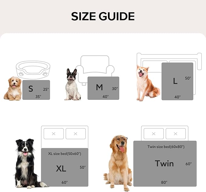 GASUR Waterproof Dog Blankets for Large Dogs, Dog Blanket for Couch Bed, Fleece Pet Blanket for Furniture Sofa Protector, Soft Pet Throw Blankets for Crate Car Outdoor, Washable, Twin 60"x80" Beige