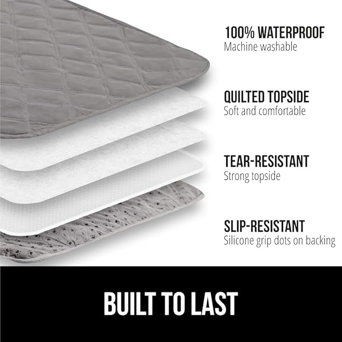GORILLA GRIP Waterproof Couch Cover for Dogs, Gripped Slip Resistant Backing, Leak Proof Washable Dog Blanket Covers Sofa, Bed, Sectional, Crate, Car, RV Seats, Pet Puppy Essentials, 50x40 Charcoal