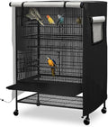 Universal Bird Cage Cover, Dark Colored Drape for Animal Crate, Waterproof & Washable Night Cover for Cages, Distraction and Light Eliminator for Mink, Totoro, Parakeets, Parrot (L - 31”L×22”W×41”H)