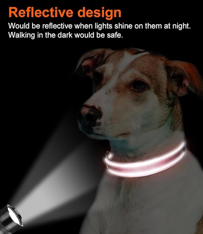 Joytale Reflective Dog Collar, Soft Neoprene Padded, Metal D-Ring, Nylon Pet Collar Adjustable for Puppy and Small Dogs, Neon Pink, XS