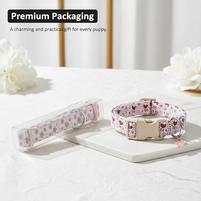 St. Patrick's Day Dog Collar, Cute Dog Collar with Green Clover Print for Small Dogs, Small Puppy Collar for Girl Dogs & Boy Dogs, S