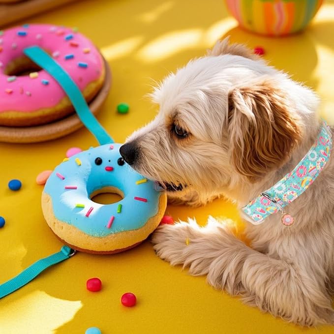 Adjustable Summer Dog Collar, Cute Mint Dessert Dog Collars for Small Dogs, Lightweight Quick-Release Buckle Collar for Boy&Girl Dogs S