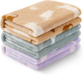 Luciphia 1 Pack 3 Cat Printed Fleece Pet Blankets Washable，Soft Warm Throw Covers for Crate Couch Bed，Cozy Puppy Essentials for Dogs and Cats，Purple/Grey/Khaki, Small (23x16 inch)