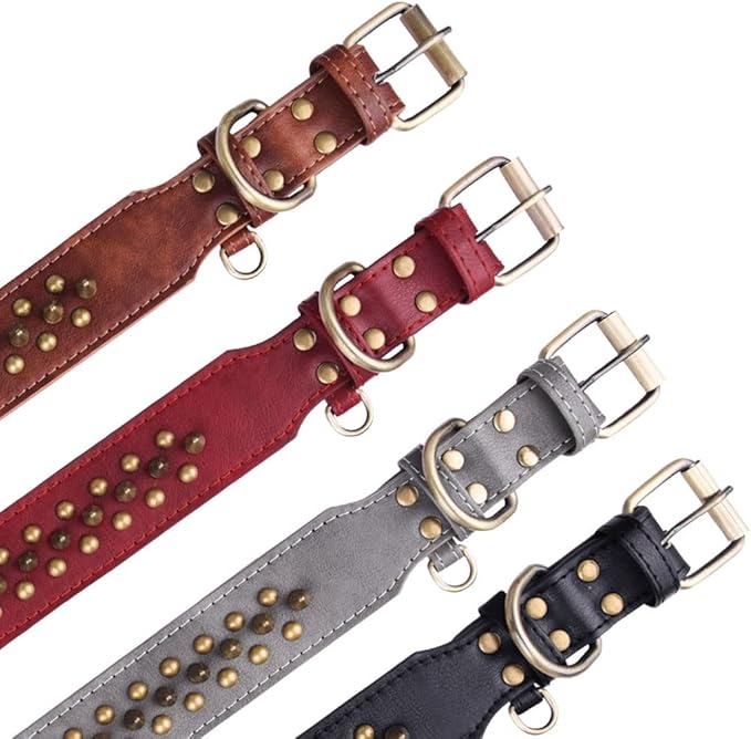 Spiked Dog Collar Soft Pu Leather Mushrooms Rivet Spike Studded Puppy Adjustable Pet Collars for Small Breeds (XS, Black2)