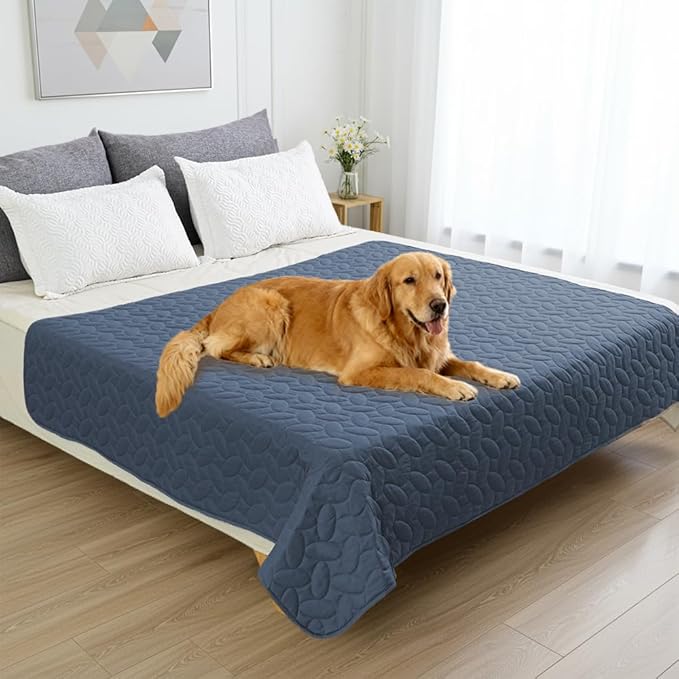 Ameritex Pet Bed Cover Dog Bed Blanket for Sofa and Furniture Waterproof New Pattern Design (52x82 Inch, Navyblue)