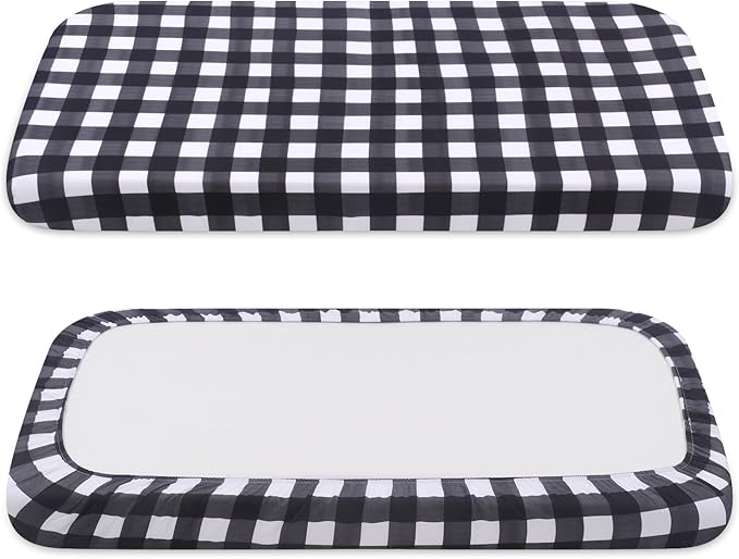 Replacement Dog Bed Covers Elastic Edged Washable Pet Bed Protector with Black Lattice Pattern Design for Medium & Large Pet Beds, Cover Only (Black Lattice, 36x27x6 Inch)
