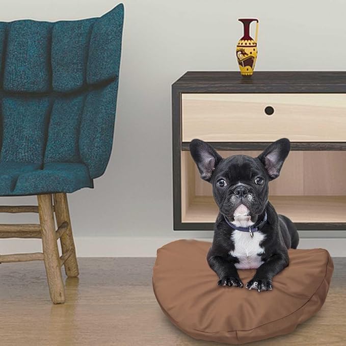 Dog Bed Cover Waterproof Replacement Machine Washable Covers for 44x44 Inch Dog Bed Heavy Duty Scratch Resistant Mattress Protector Pet Bed Round Brown Cover Only