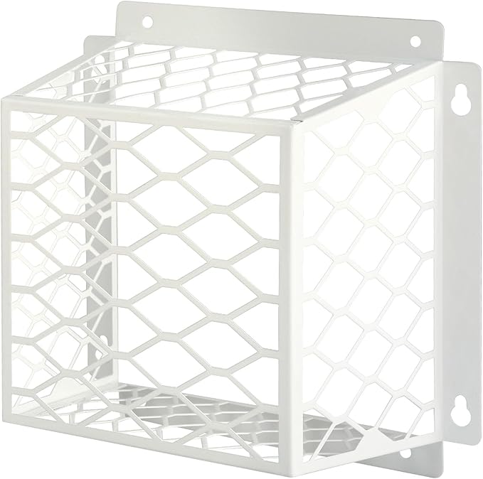 Dryer Vent Bird Guard,Dryer Vent Cover Guard for Most 3" to 4" Bathroom Exhaust Fan Ventilation Cover,7"Lx7"Wx5"H Steel Ventilation Bird Cage for Exhaust Fan Cover,White
