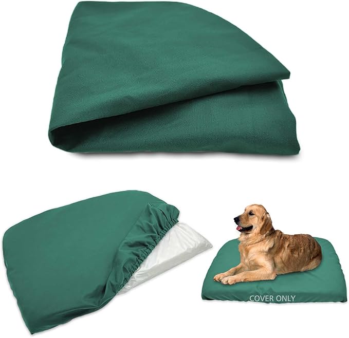 Dog Bed Cover Waterproof Replacement Machine Washable Covers for Dog Bed Heavy Duty Scratch Resistant Mattress Protector Pet Bed 54x44 Inch Dark Green Cover Only