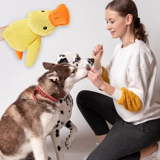 2025 Upgraded Dog Toys, New Durable Calming Duck Toys, Dog Toys for Aggressive Chewers with Soft Squeaker, Fun for Indoor Puppies and Senior Pups (2 Pcs, L-11.4 * 13.5in)