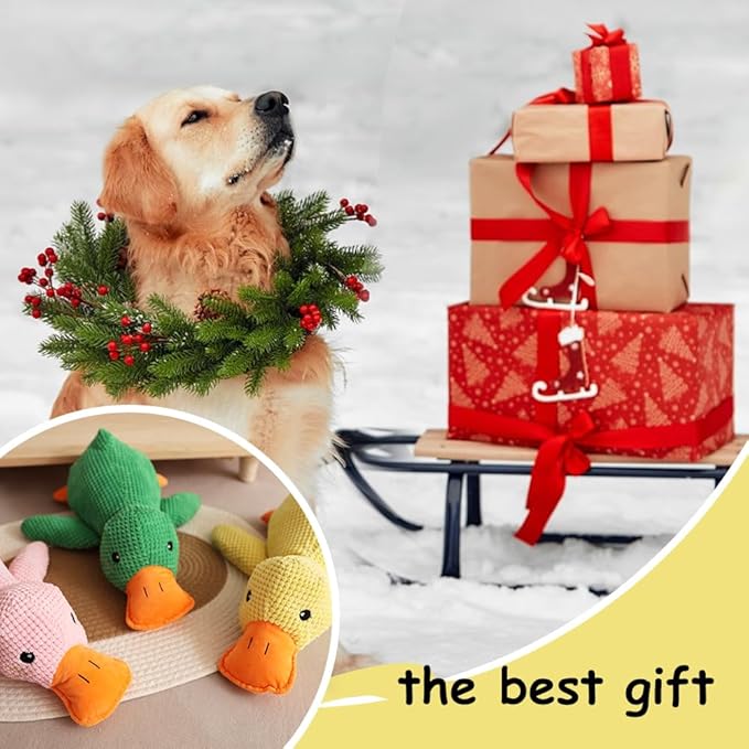 2025 Upgraded Dog Toys, New Durable Calming Duck Toys, Dog Toys for Aggressive Chewers with Soft Squeaker, Fun for Indoor Puppies and Senior Pups (Pink, S-8.66 * 9.87in)