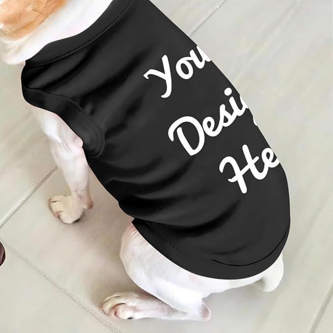 Custom Dog Shirt with Photo Name Logo Personalized Summer Breathable Cloth for Small Medium Large Pet Dogs Puppy Cats, M
