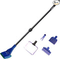 Aquarium Cleaning Tools Kit 5 In 1 Function for Long Deep Fish Tank, Adjustable Length Rod, Including Algae Scrape, Cleaning Sponge, 3.9" Small Fishnet, Gravel Rake, Plant Fork