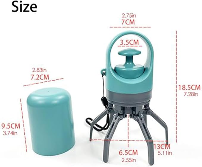 Quick Scoop Poop Scooper, Portable Dog Pooper Scooper, Easy Claw Pick up Tool for Dogs, Leak-Proof Waste Bag Holder for Outdoor Walks (Blue+Blue)