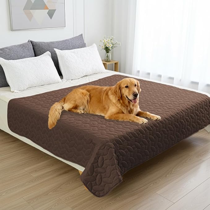 Ameritex Pet Bed Cover Dog Bed Blanket for Sofa and Furniture Waterproof New Pattern Design (68x82 Inch, Chocolate)