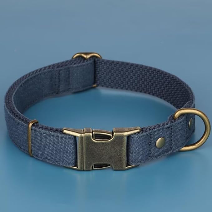 PET ARTIST Dog Collars for Medium Dogs, Soft Padded Premium Nylon Dog Collar with Quick Release Metal Buckle, Durable & Adjustable Pet Collars for Boy Gifts, Blue, M (Fit 13-20")
