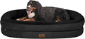 Orthopedic Washable Large Dog Bed: Cooling Memory Foam Dog Bed with Bolsters - Jumbo Bed Waterproof Removable Cover Non-Slip Bottom Pet Bed for Extra Large Sized - Black