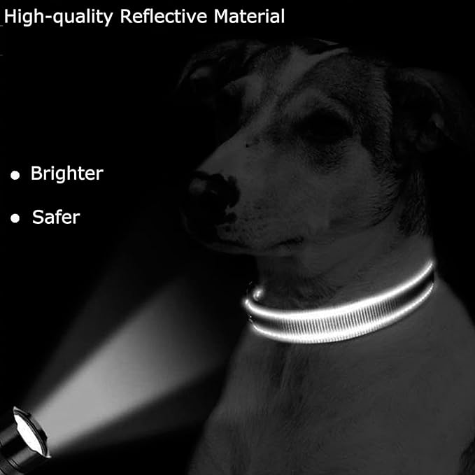 Roses&Poetry Reflective Dog Collar with Gradient Mistyrose, Adjustable Durable Pet Collars for Small Medium Large Dogs (Mistyrose-L)