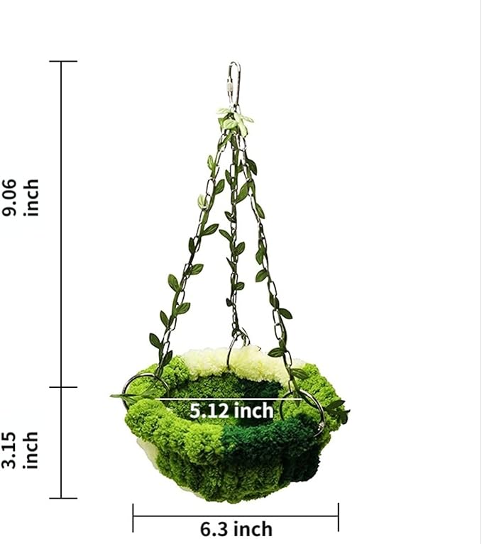 Bird Nest Hanging Hammock Bed Toy for Small Medium Pet Parrot Parakeet Cockatiel Conure Cockatoo Amazon Lovebird Budgie Finch Canary Hamster Rat Gerbils Chinchilla Cage Stand Perch (Multicolor)