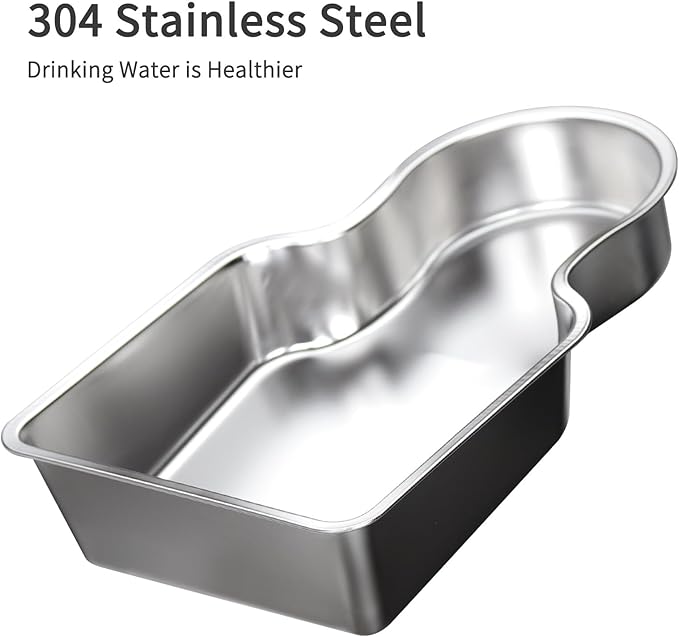 RIZZARI Stainless Steel Pet Water Feeder: 8L Gravity Leak-Proof Auto Refill Water Dispenser -Space-Saving- Anti-Tip Non-Slip Base -No Filter- Easy Clean - for 20-35 LB Dogs - Apartment/Home/Office