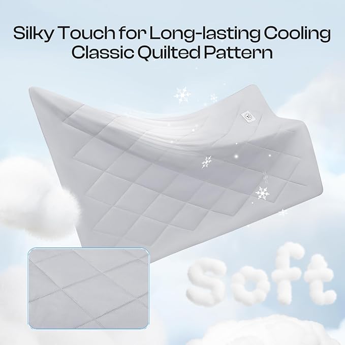 Luciphia Premium Cooling Dog Blanket for Small Medium Dogs Q-max>0.4 Washable Self-Cooling Cat Pet Mat Puppy Breathble Calming Throw for Beds Couches(Light Grey,29x40 inches)