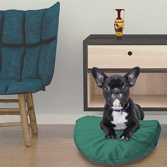 Dog Bed Cover Waterproof Replacement Machine Washable Covers for 36x36 Inch Dog Bed Heavy Duty Scratch Resistant Mattress Protector Pet Bed Round Dark Green Cover Only