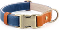Plutus Pet Genuine Leather & Hemp Dog Collar – Adjustable Heavy Duty Pet Collar with Quick Release Metal Buckle, Soft & Stylish for Puppy and Small, Medium, Large Dogs (Royal Blue, M)