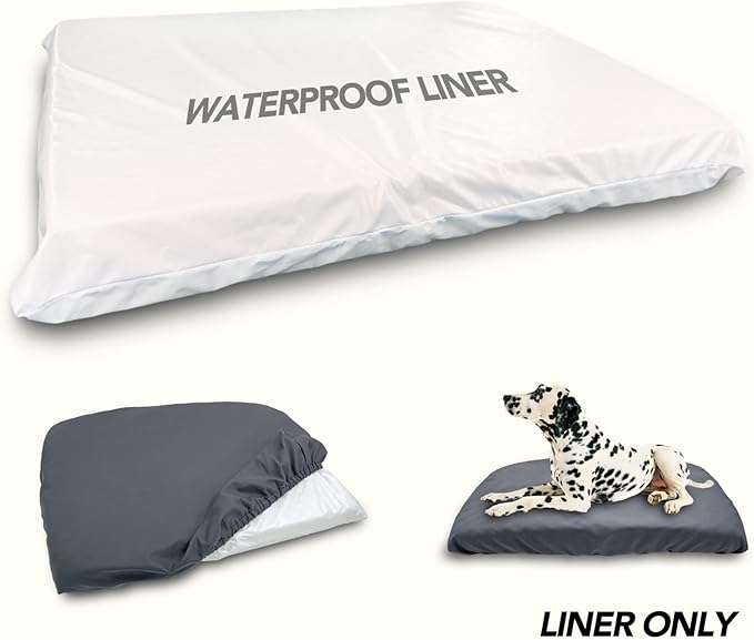 Waterproof Dog Bed Liner, Washable Replacement Cover Reusable Pet Pee Water Resistant Proof with Zipper, Liner Only 24x18 inch