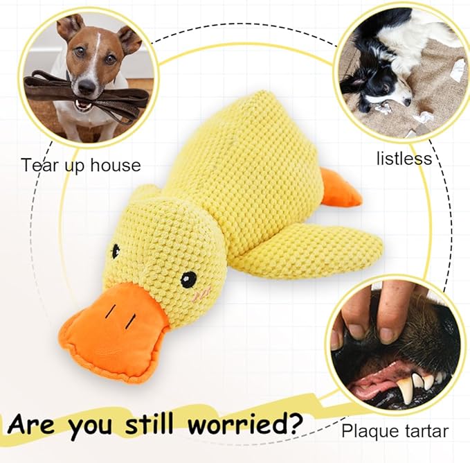 2025 Upgraded Dog Toys, New Durable Calming Duck Toys, Dog Toys for Aggressive Chewers with Soft Squeaker, Fun for Indoor Puppies and Senior Pups (Green, L-11.4 * 13.5in)