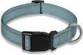 Reflective Dog Collar with Buckle Adjustable Safety Nylon Collars for Small Medium Large Dogs, Grey L