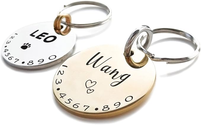 Cats Dogs ID Tags Personalized Lovely Symbols Pets Collar Name Accessories Simple Custom Engraved Products for Medium Four Legged Child Necklace Chain Anti-Lost Shiny Stainless Steel 316L Charm