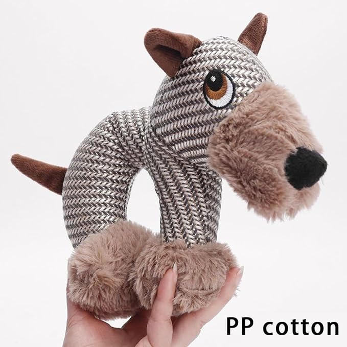 Xcho Linen Safari Companions Squeaky Dog Chew Animals Indestructible Dog Chew Toys Puppy Toys to Keep Them Busy for Small Medium Dogs Uitable for Indoor and Outdoor Throwing Play(Sheep)