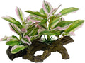 Smoothedo-Pets Fish Tank Decorations Aquarium Decor Ornaments Betta Pink Leaf pad Hammock Artifical Driftwood Goldfish Bowl Accessories (Light Pink Set)