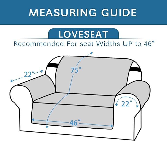 H.VERSAILTEX Reversible Loveseat Cover Furniture Protector Anti-Slip Water Resistant 2 Inch Wide Elastic Straps Couch Covers Pets Kids Fit Sitting Width Up to 46"(Love Seat: 75" x 90", Red/Tan)