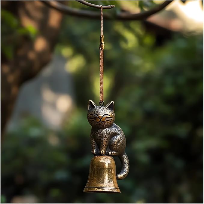 Cat Wind Chime 2025 New Unique Cat Garden Decor Outdoor Cat Statue Themed Gifts Wind Chimes for Cat Lovers Women Hanging Memorial Ornaments Windchimes Bell Outside Yard Home Porch Decorations (A1)