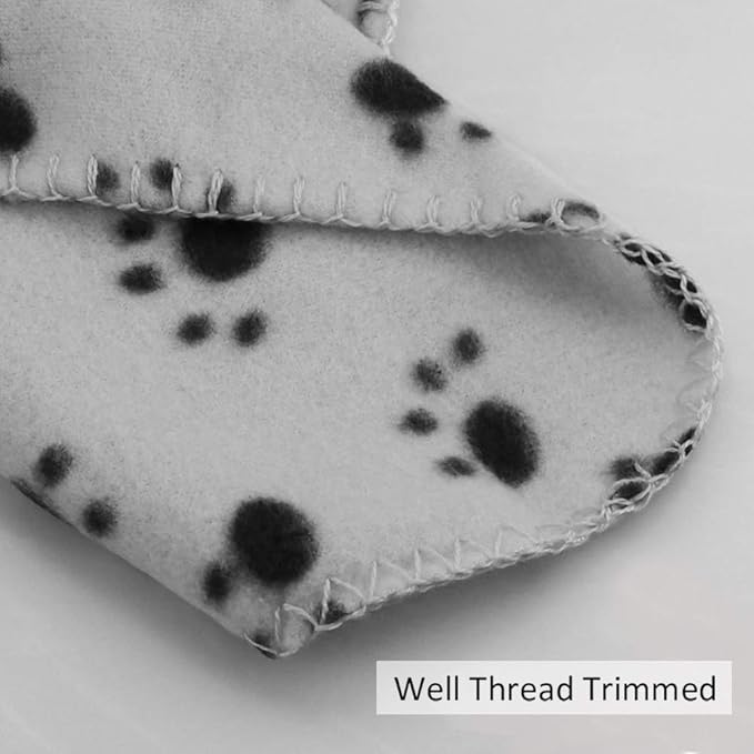 Comsmart Dog Blankets for Small Dogs, 6 Pack Puppy Blanket Cute Paw Print Pet Blanket for Dog, Puppy, Cat, Kitten, 39x35 inches, Grey