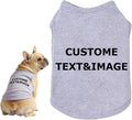 Custom Dog Shirt,Personalized Pet Apparel with Name Text Photo Image,Lightweight Breathable Puppy Kitten Cotton Vest for Small Medium Large Dogs Cats,Puppy Gift (Gray, Small)