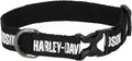 Harley-Davidson Cotton Webbing H-D Text Adjustable Pet Collar – Black/White (L)