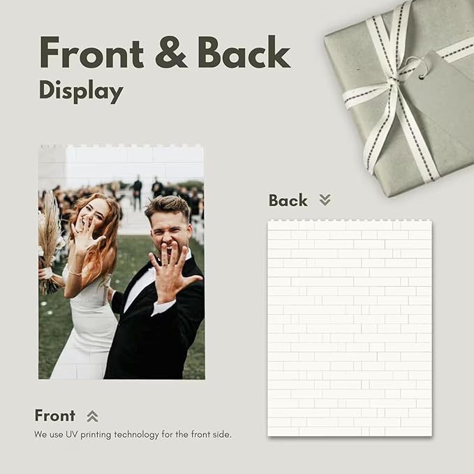 NAZENTI Personalised Best Friend Photo Gift for Besties, Birthday Present For Her, Friendship Keepsake Building Block for Valentine Christmas Gift for BFF, Custom Puzzle Decor for Family
