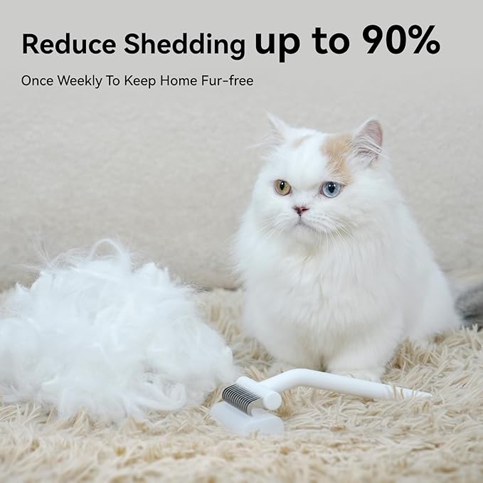 aumuca Undercoat Rake for Cats & Small/Medium Dogs – Deshedding Brush & Dematting Comb for Double-Coated Pets with Long or Short Hair, Matted Fur – Grooming Tool for Kitten, Puppy, Rabbit and Horse