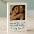 NAZENTI Personalised Best Friend Photo Gift for Besties, Birthday Present For Her, Friendship Keepsake Building Block for Valentine Christmas Gift for BFF, Custom Puzzle Decor for Family