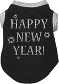 Petitebella Bling Happy New Year Puppy Dog Shirt (Black/Sliver, XX-Large)