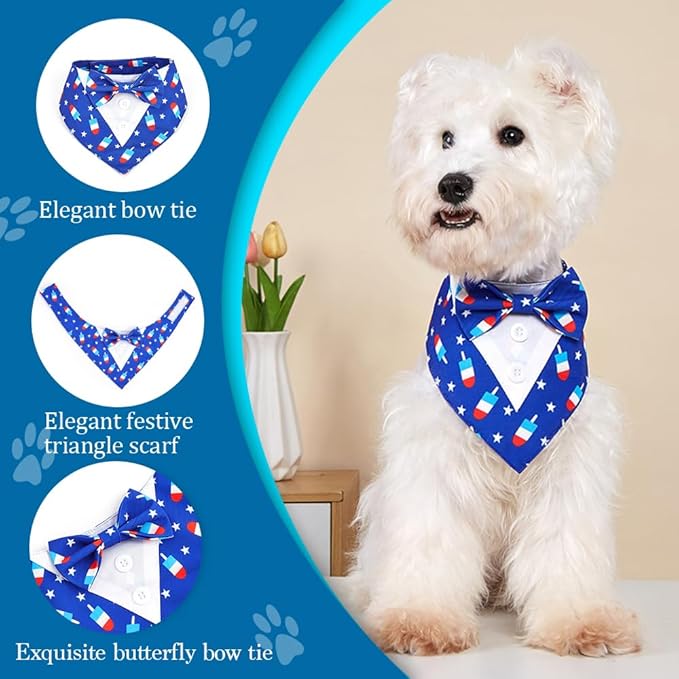 Dog Tuxedo, Adjustable Formal Wedding Outfit Bandana Dog Tux Collar with Bow Tie, Pet Birthday Valentines Outfit Cosplay(X-Large)